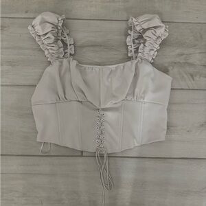 Kendall & Kylie white corset top